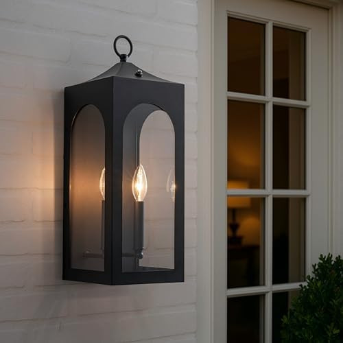Dusk to Dawn Outdoor Wall Light 2-Light Black Outdoor Porch Lights Wall Mount Waterproof Outdoor ... | Amazon (US)