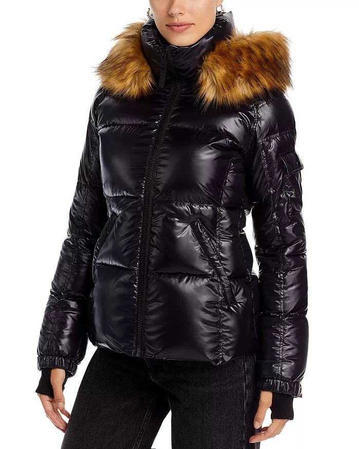 Faux Fur Trim Gloss Puffer Jacket - 100% Exclusive | Bloomingdale's (US)