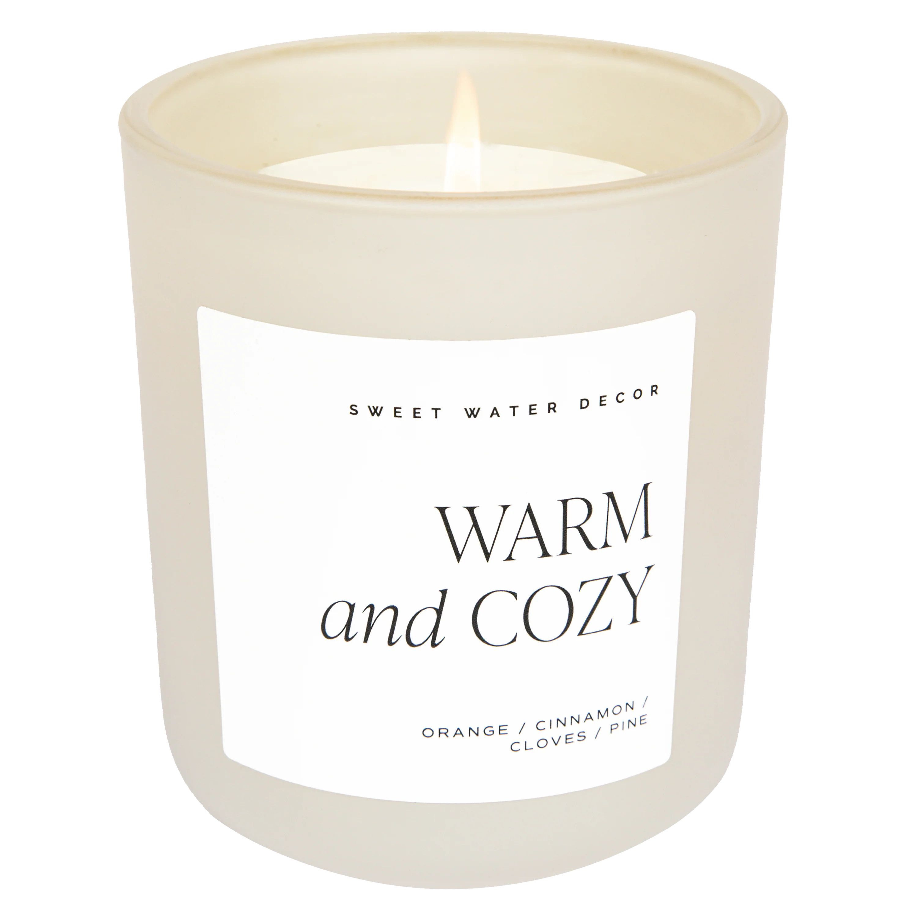 Warm and Cozy Soy Candle - Tan Matte Jar - 15 oz | Sweet Water Decor, LLC