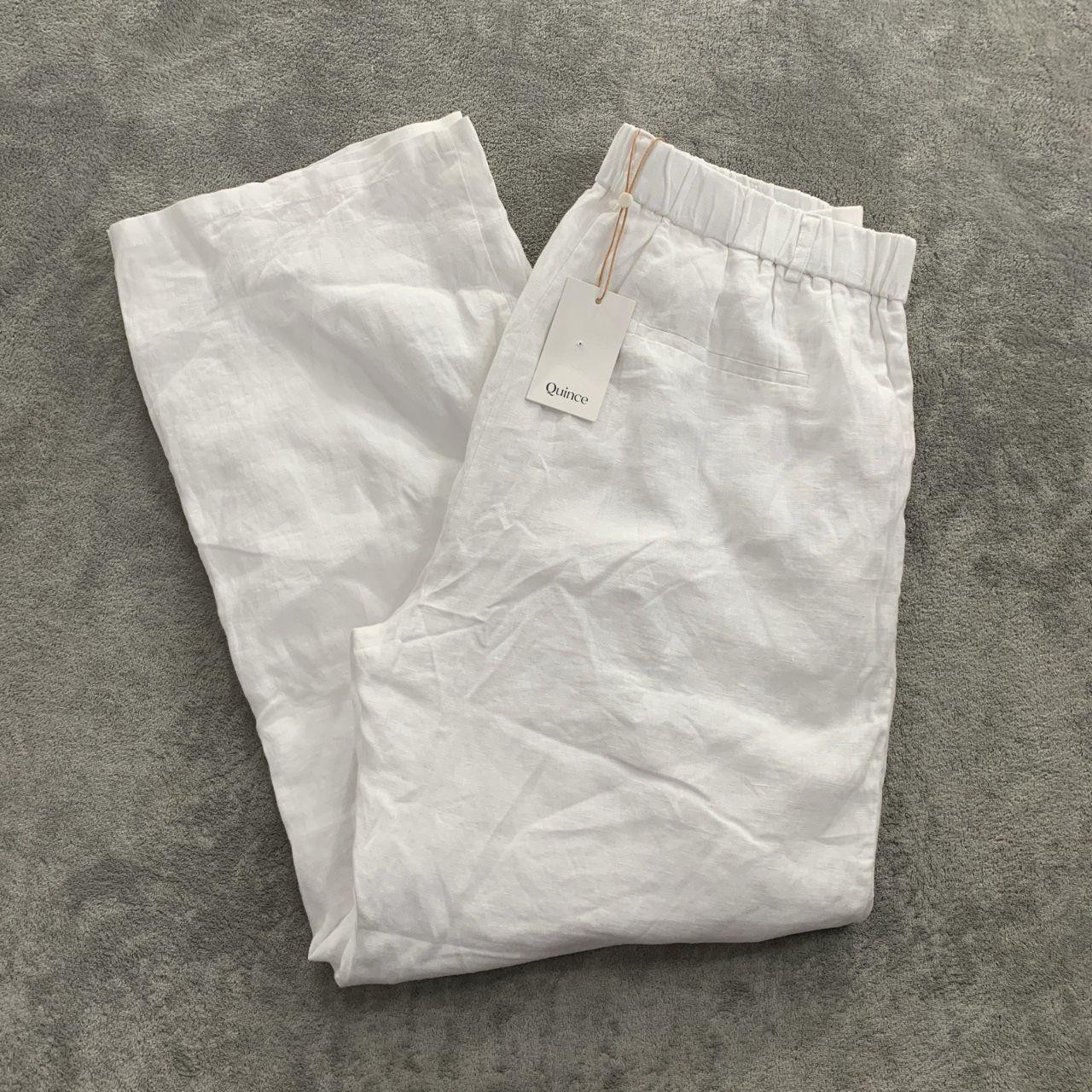Quince Women's Pants - White - 14 | Depop US