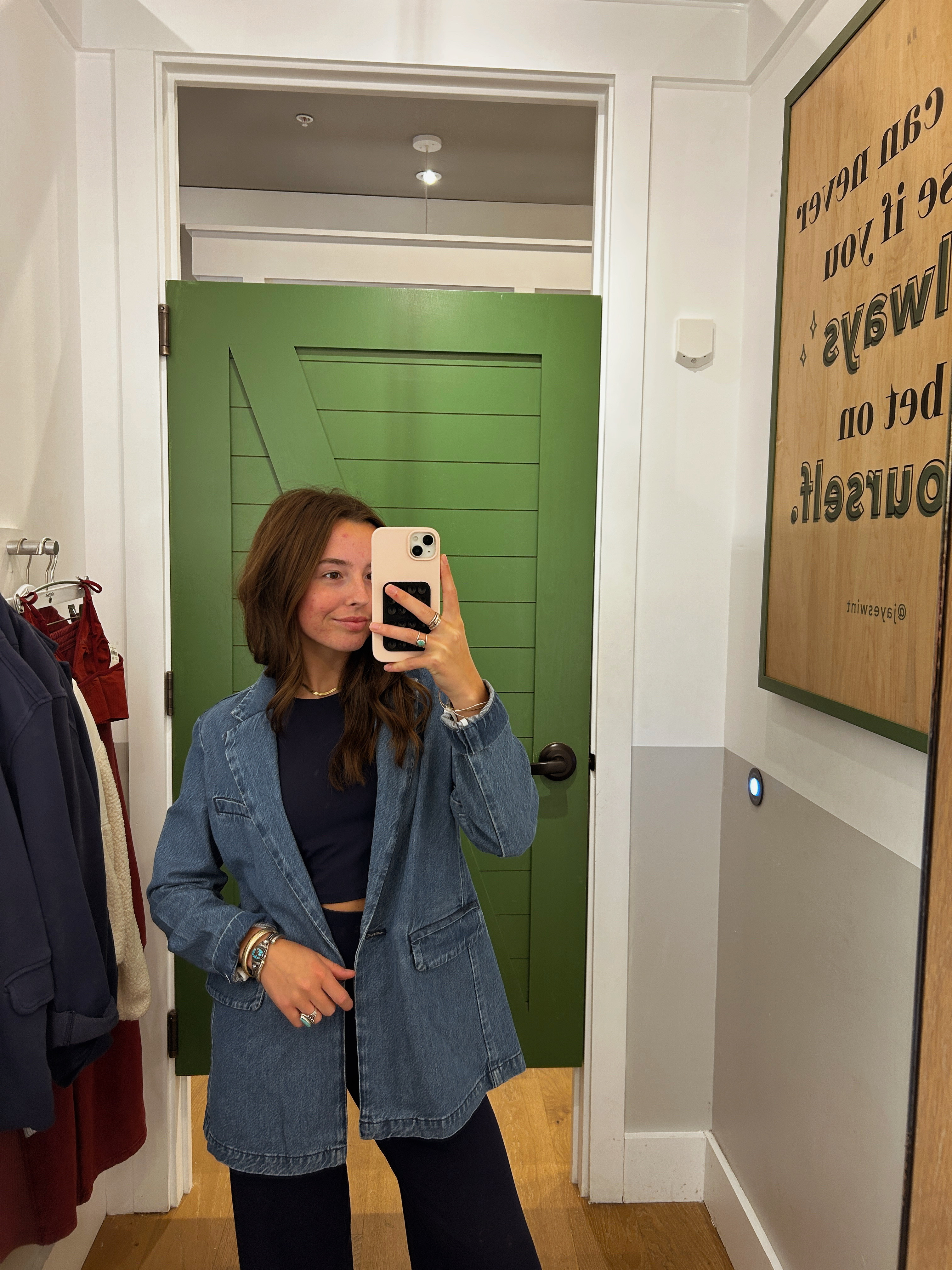 This denim blazer is everythinggggg and more!! Wearing size xs🤍👏🏼 

#giftguide #holidaygiftguide #aerie #loungewear 

#LTKHoliday #LTKSeasonal #LTKGiftGuide