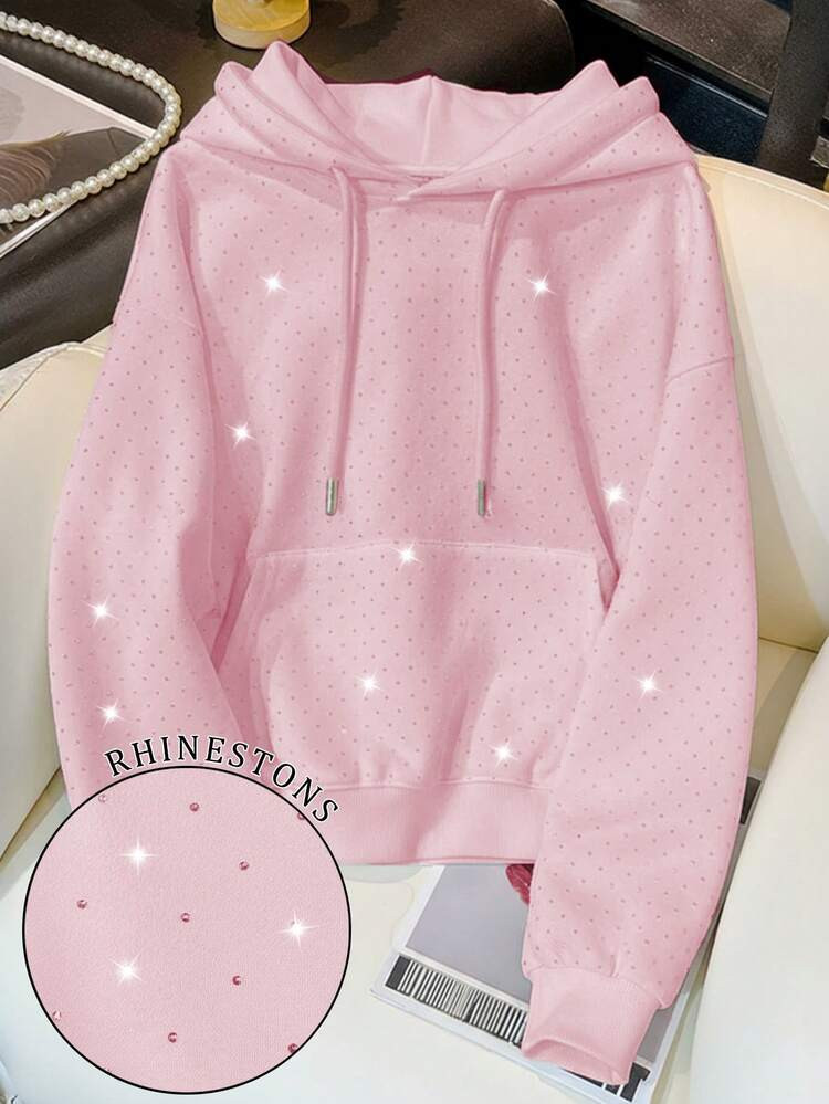 Sparkly rhinestone hoodie | SHEIN