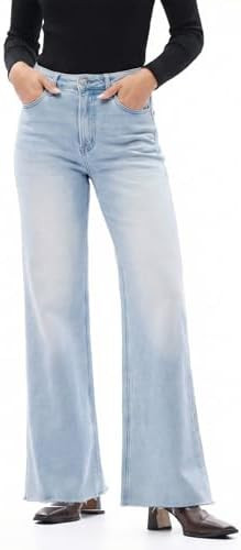 ONESO Wide Leg Jeans for Women High Waisted Stretchy Baggy Jeans BBL Loose Fit Tummy Control Deni... | Amazon (US)