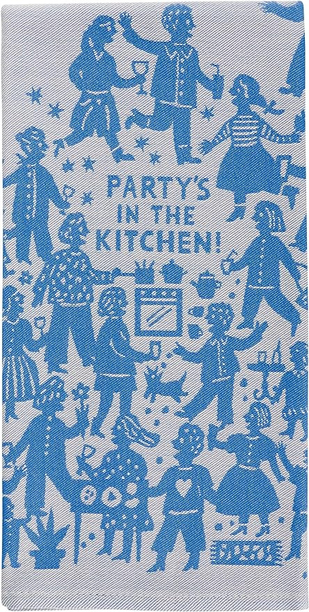 Blue Q Funny Woven Jacquard Dish Towel ~ Party's in The Kitchen. 100% Cotton, Soft, Super-Absorbe... | Amazon (US)