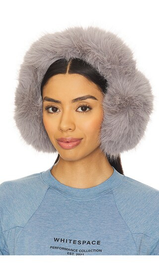 jocelyn Faux Fur Earmuffs in Grey. | Revolve Clothing (Global)