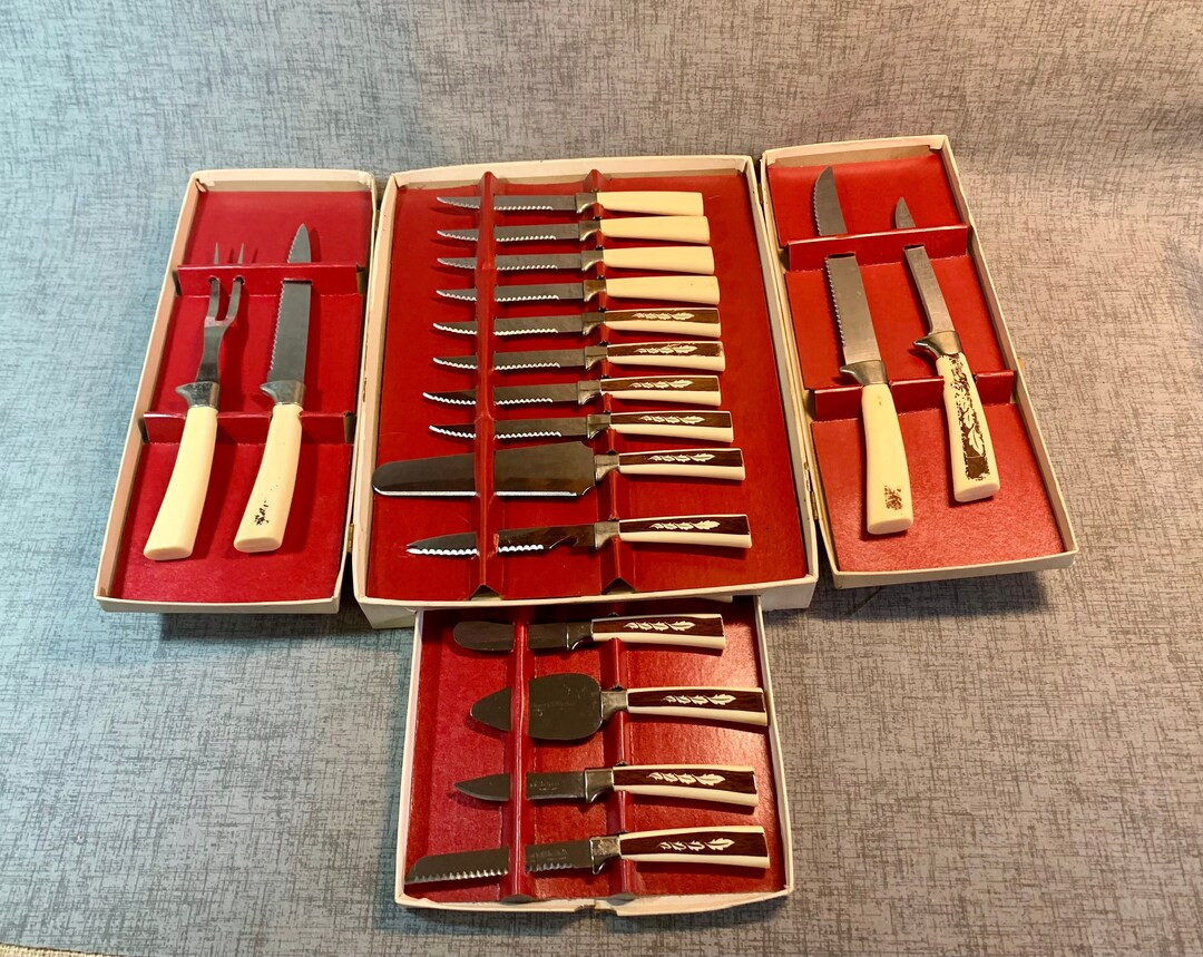 Sheffield Cutlery Set 19 Piece With Original Box English Stainless Steel Vintage Knife Serving Pi... | Etsy (US)
