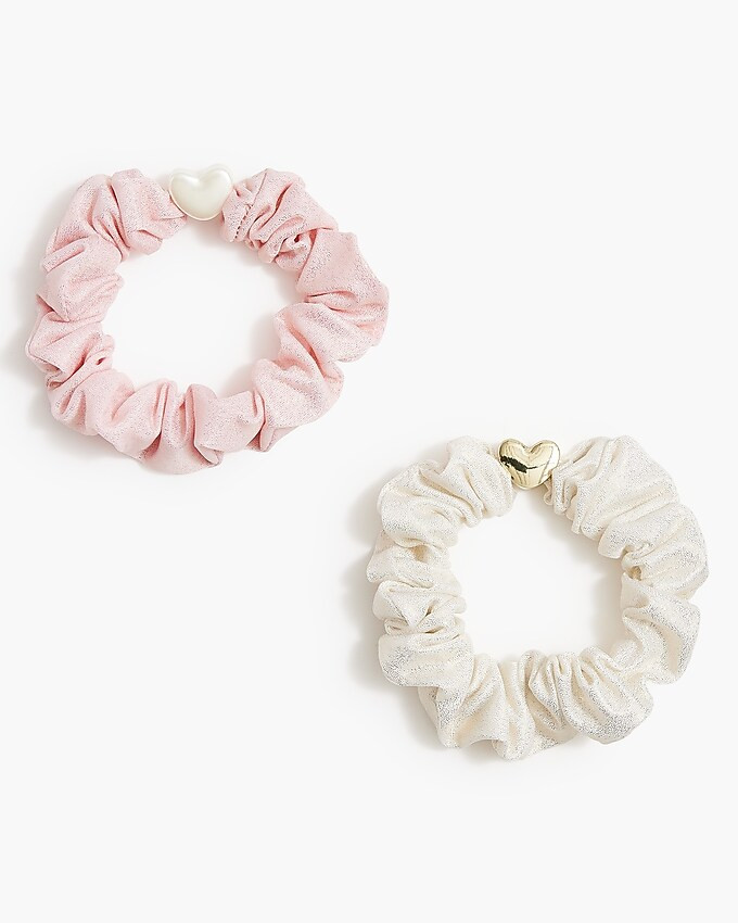 Shimmer heart hair scrunchie | J.Crew Factory