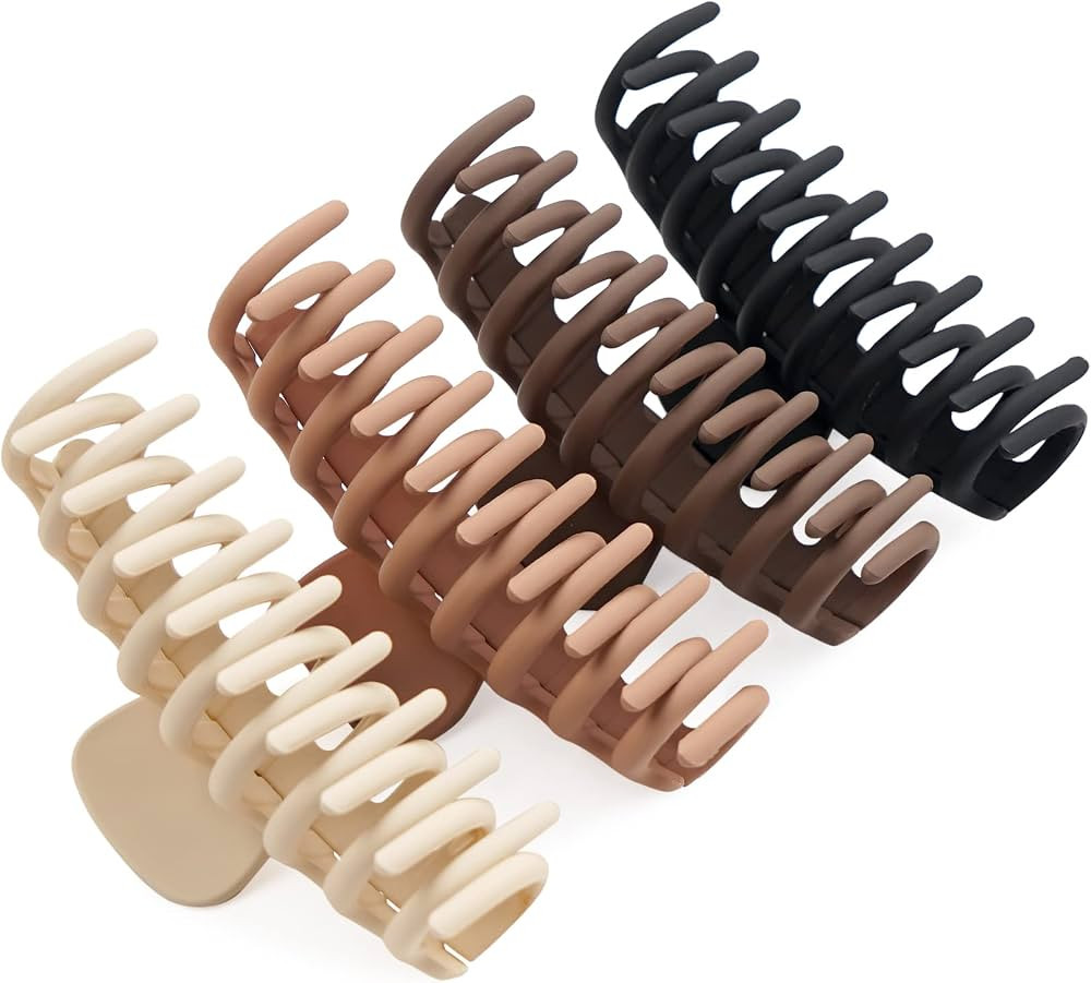 JOYOYO 4 Pcs Hair Claw Clips Hair Clips for Women and Girls Thick Hair - Natural Colors Lightweig... | Amazon (UK)