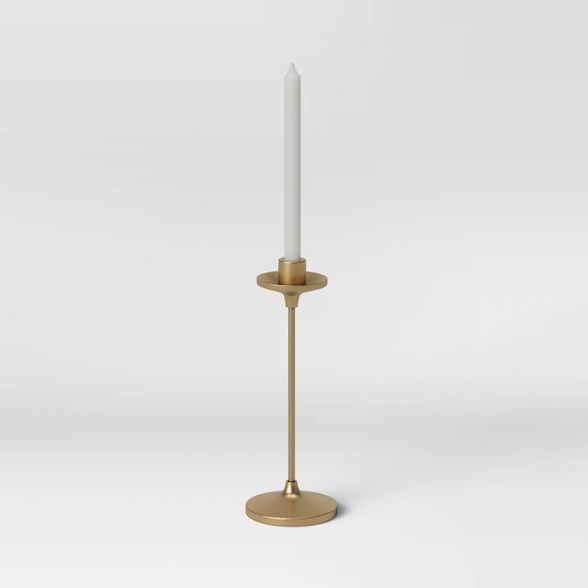 11" x 4" Set of 3 Tapers Cast Aluminum Candle Holder with Brass Finish Gold - Threshold™ | Target