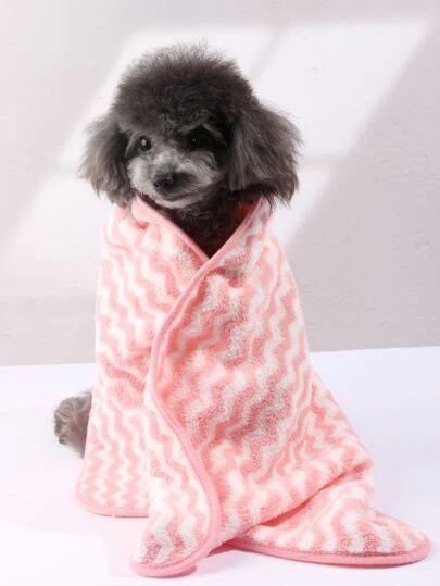 1pc Wave Print Pet Bath Towel | SHEIN