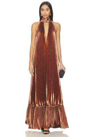 L'IDEE Libertie Gown in Bronze Glitter from Revolve.com | Revolve Clothing (Global)