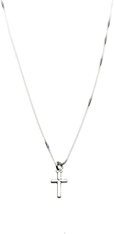 Sterling Silver Tiny Cross Charm Box Chain Nickel Free Necklace Italy | Amazon (US)