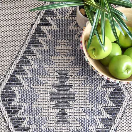 Light Gray Aztec Iris Indoor/Outdoor Area Rug | Rugs USA