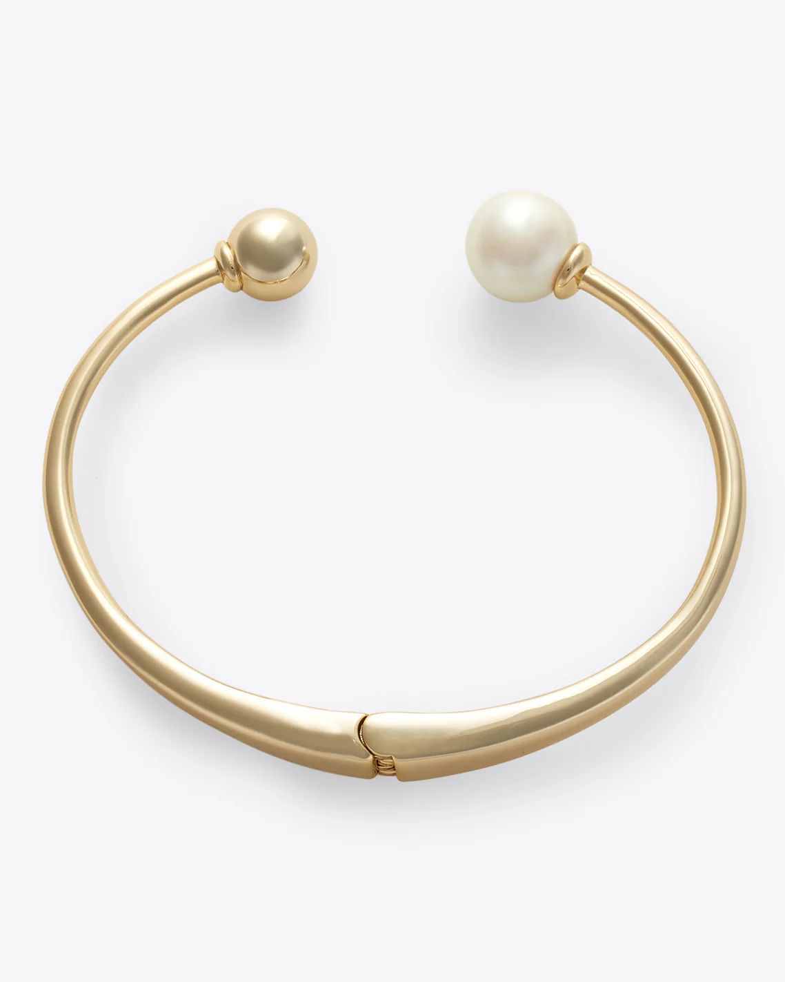 Pearl & Gold Ball Hinge Cuff Bracelet | Draper James (US)