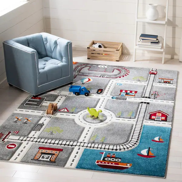 SAFAVIEH Carousel Kids Koika Neighborhood Road Rug | Bed Bath & Beyond