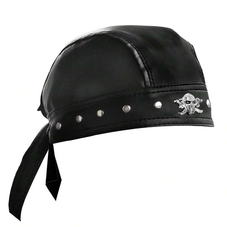 LocalSteampunk Bandana Doo Do Rag Headwrap Biker Party Leather Studs Skull Cap Mens | SHEIN