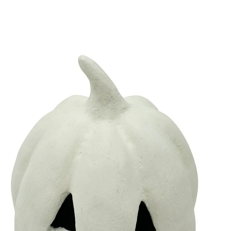 Paper Mache Jack-o'-Lantern Tabletop Decoration, White, 8", Halloween by Way To Celebrate | Walmart (US)