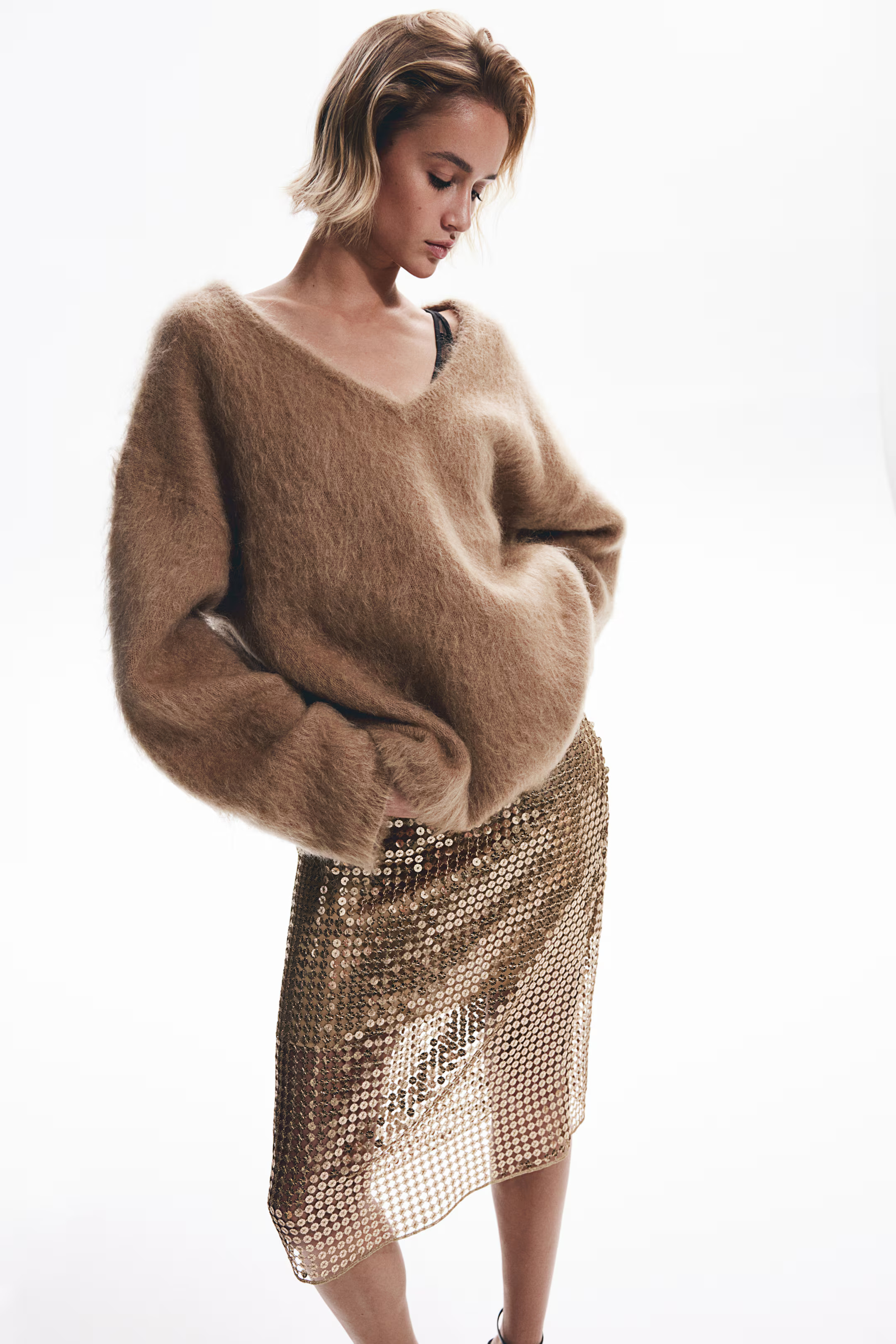 Sequined Mesh Skirt | H&M (US + CA)