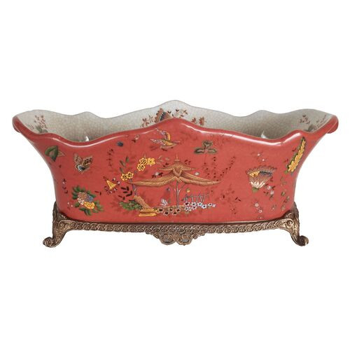 Renwick Porcelain Planter I, Salmon | One Kings Lane