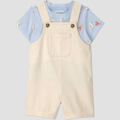 Carter's Just One You® Baby Boys' Seagull T-Shirt and Shortalls Set - Ivory Newborn | Target