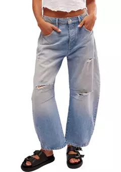 Free People We The Free Good Luck Mid-Rise Barrel Jeans | Belk