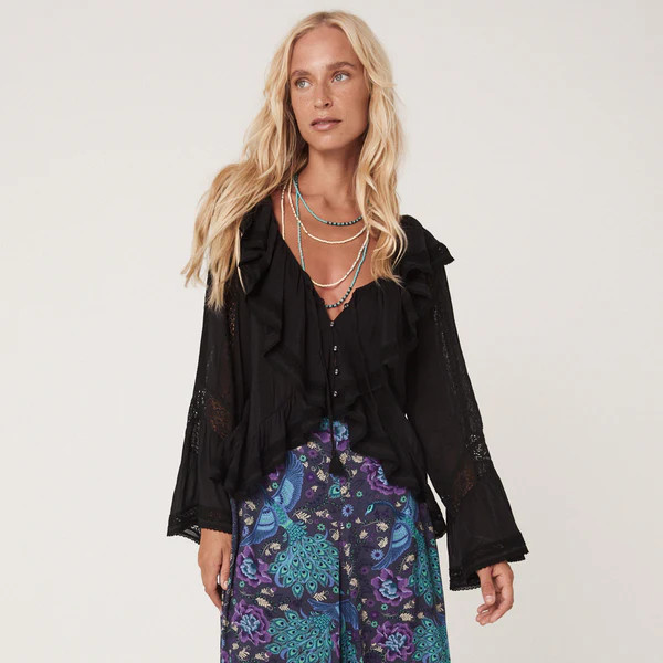 Fleur Lace Frill Blouse | Spell Designs (USA)