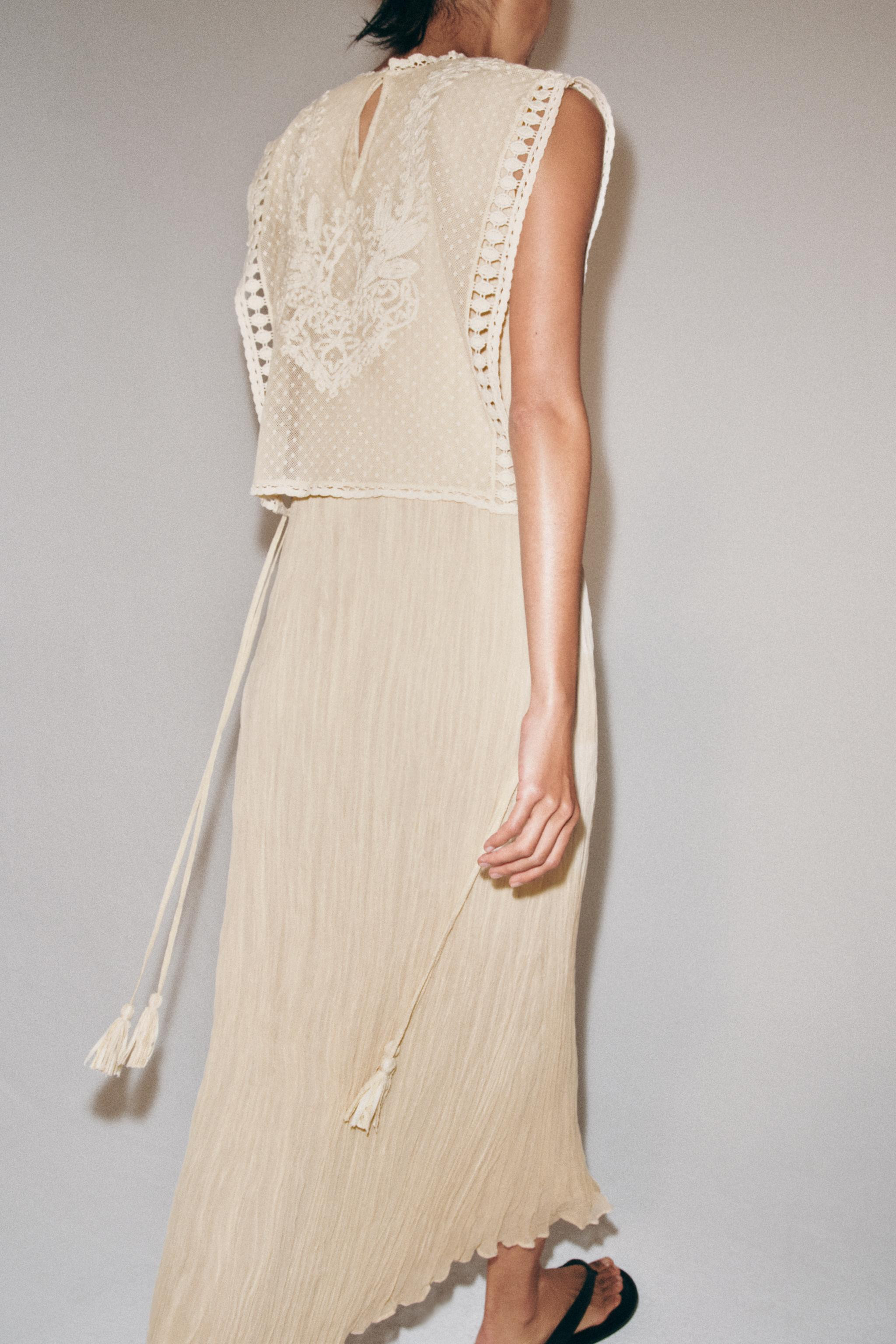 COMBINATION DRESS WITH DETACHABLE OVERLAY ZW COLLECTION | Zara US