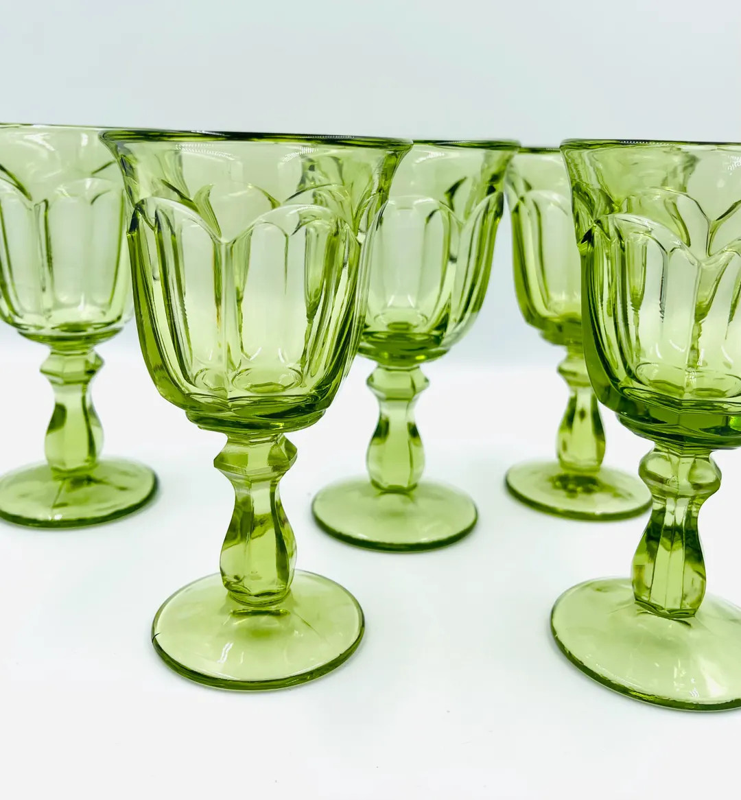 Vintage Imperial Glass Verde Green Goblet - Etsy | Etsy (US)