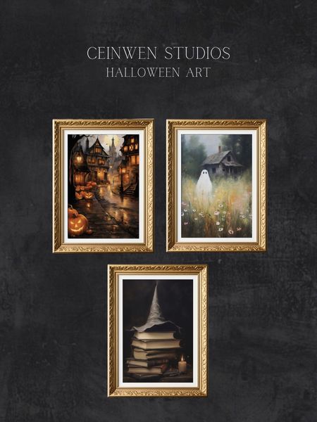 Don't always need to buy decor! Prints are always an easy way of decorating for the season/holiday! #Halloweendecorideas #halloweendecor #halloweenprints #halloweenart

#LTKhome