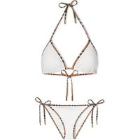 Burberry Women's Check Strap Bikini in White, Size Small | END. Clothing | End Clothing (US & RoW)