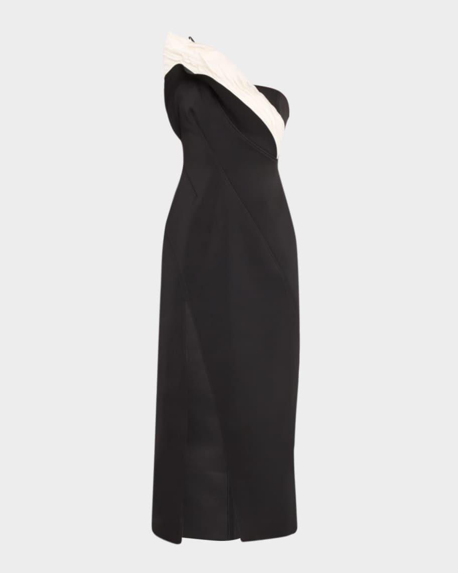 Acler Droxford Two-Tone Midi Dress | Neiman Marcus