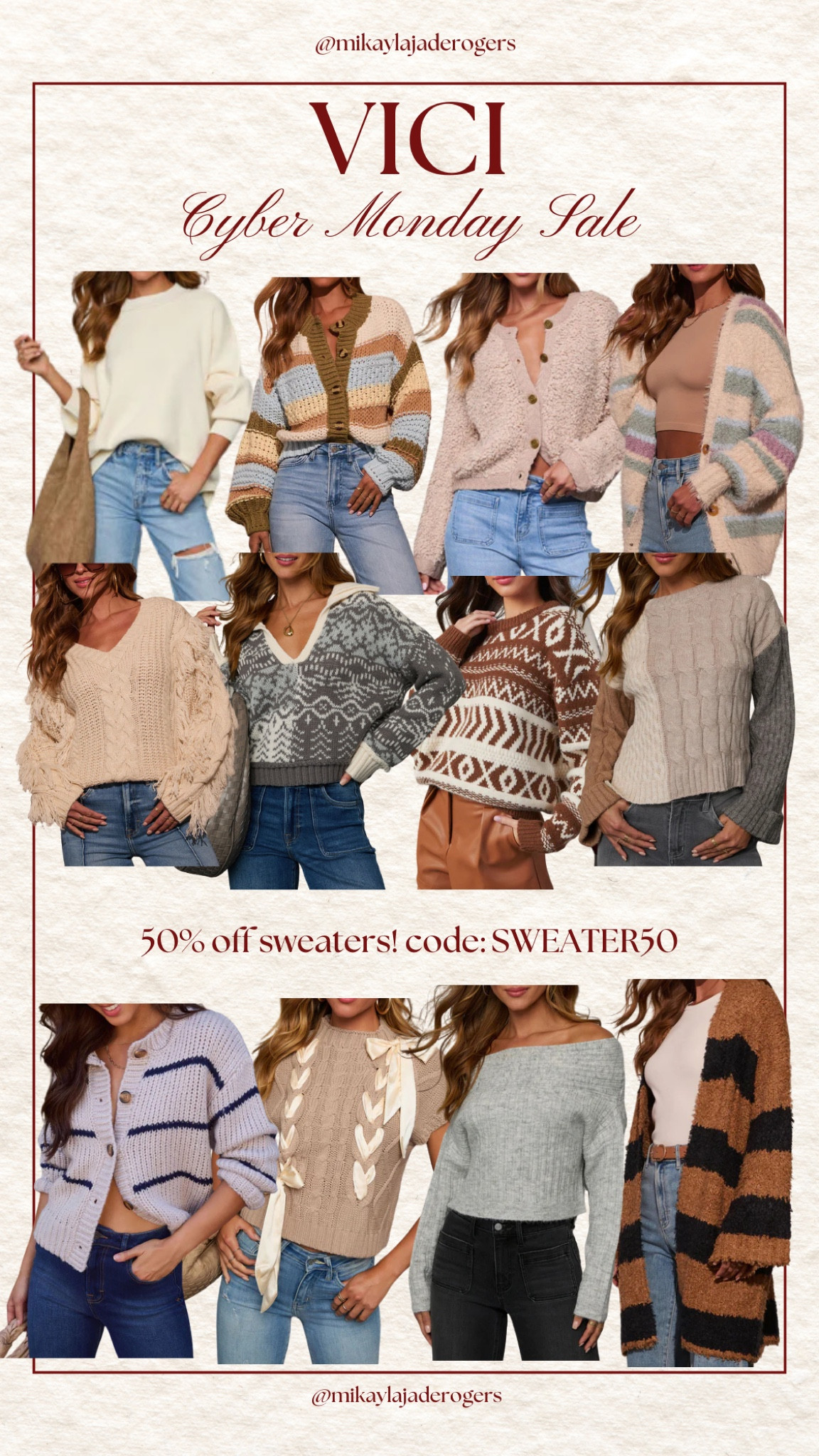 code: SWEATER50 🫶🏼 great time to pick up a sweater 

#LTKGiftGuide #LTKSeasonal #LTKCyberWeek