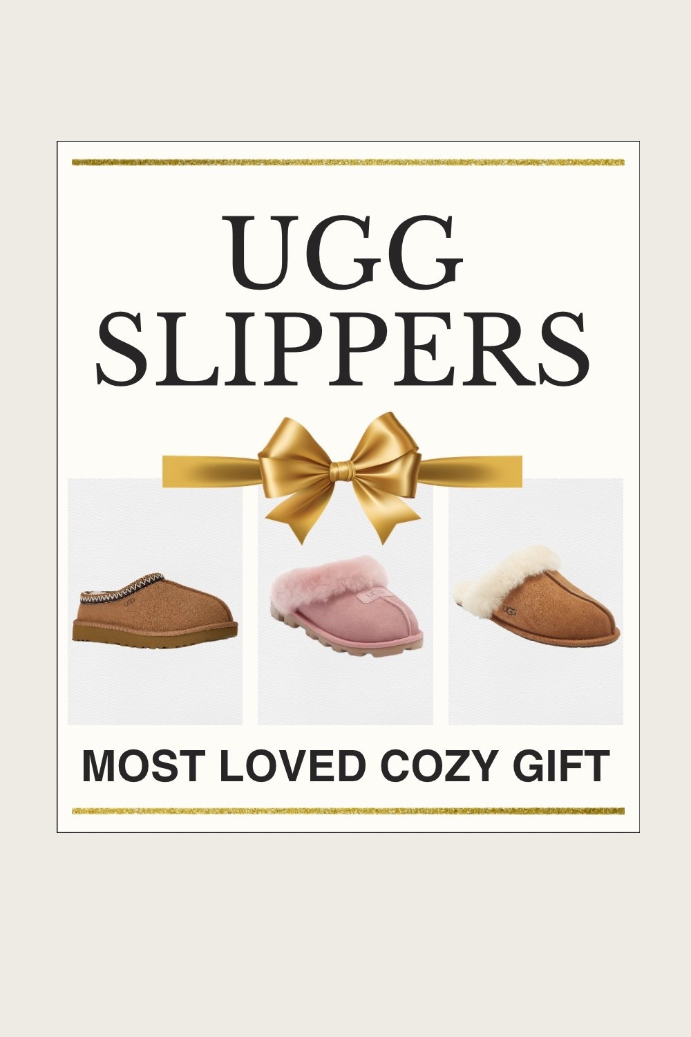 If you’re looking for a cozy holiday gift that always hits… UGG slippers are it. 🎁✨ 

These three styles are my absolute favorites from Nordstrom — the Scuffette, Coquette, and the ultra-trendy Tasman. 

They’re warm, soft, easy to slip on, and honestly the definition of “she’ll wear these every single day.”

UGGs make such great gifts for women in their 30s, 40s, and 50s because they’re practical and elevated — perfect for slow mornings, school drop-off, weekend errands, or just staying warm at home. 

And they come in the prettiest neutral colors, so you really can’t go wrong with any of them.

If you need an easy, thoughtful gift for a mom, sister, friend, teacher… or yourself 🤍 these are the cozy winter staples I reach for again and again.

Nordstrom gifts · holiday gift ideas 2025 · cozy winter finds · UGG slippers · gifts under $100 · women 30s–50s · neutral style · comfy at home · midlife mom style · soft + warm essentials #ltkover40 #ltkselfcare #ltkmomlife #ltkootd #ltkfindsunder100

#LTKHoliday #LTKCyberWeek #LTKGiftGuide