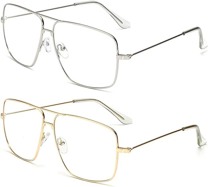 Dollger Classic Glasses Clear Lens Non Prescription Metal Frame Eyewear Men Women | Amazon (US)