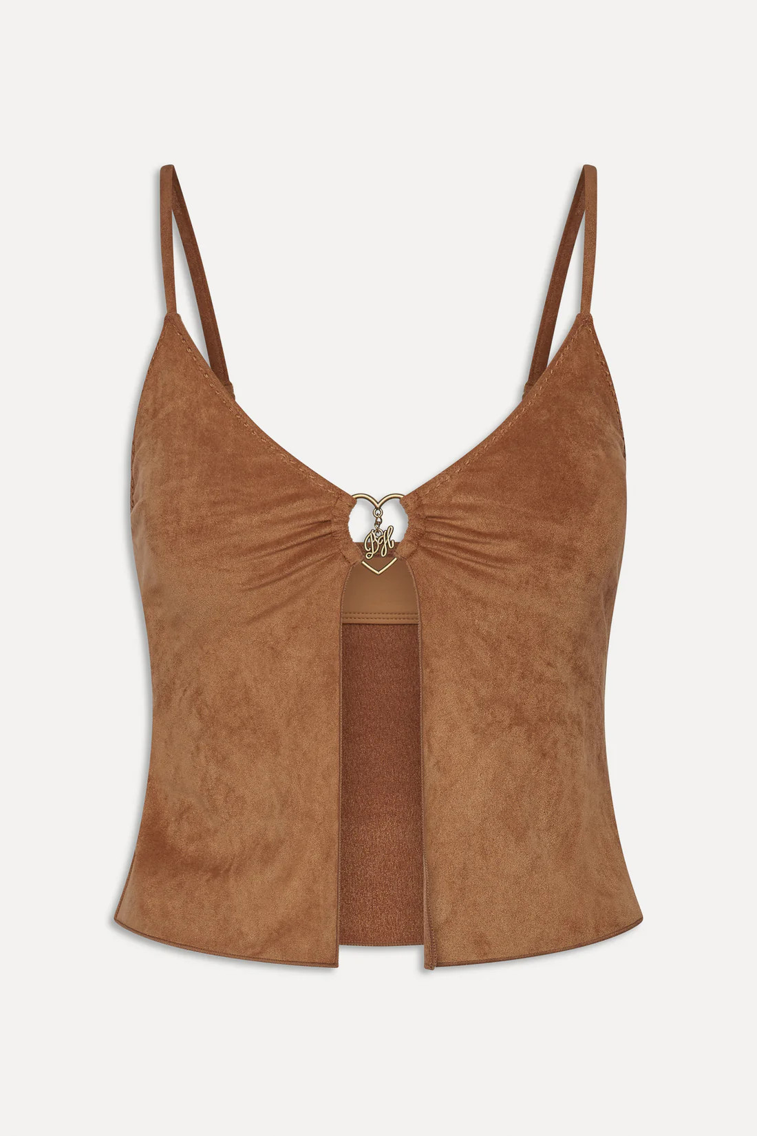 x BELLA HADID Lucy Suede Tankini Bikini Top - Sunkissed Suede | Frankies Bikinis