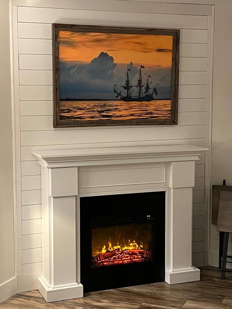 55 Inch Electric Fireplace with Mantel, Tall Fire Place Heater Freestanding with Remote Control T... | Amazon (US)