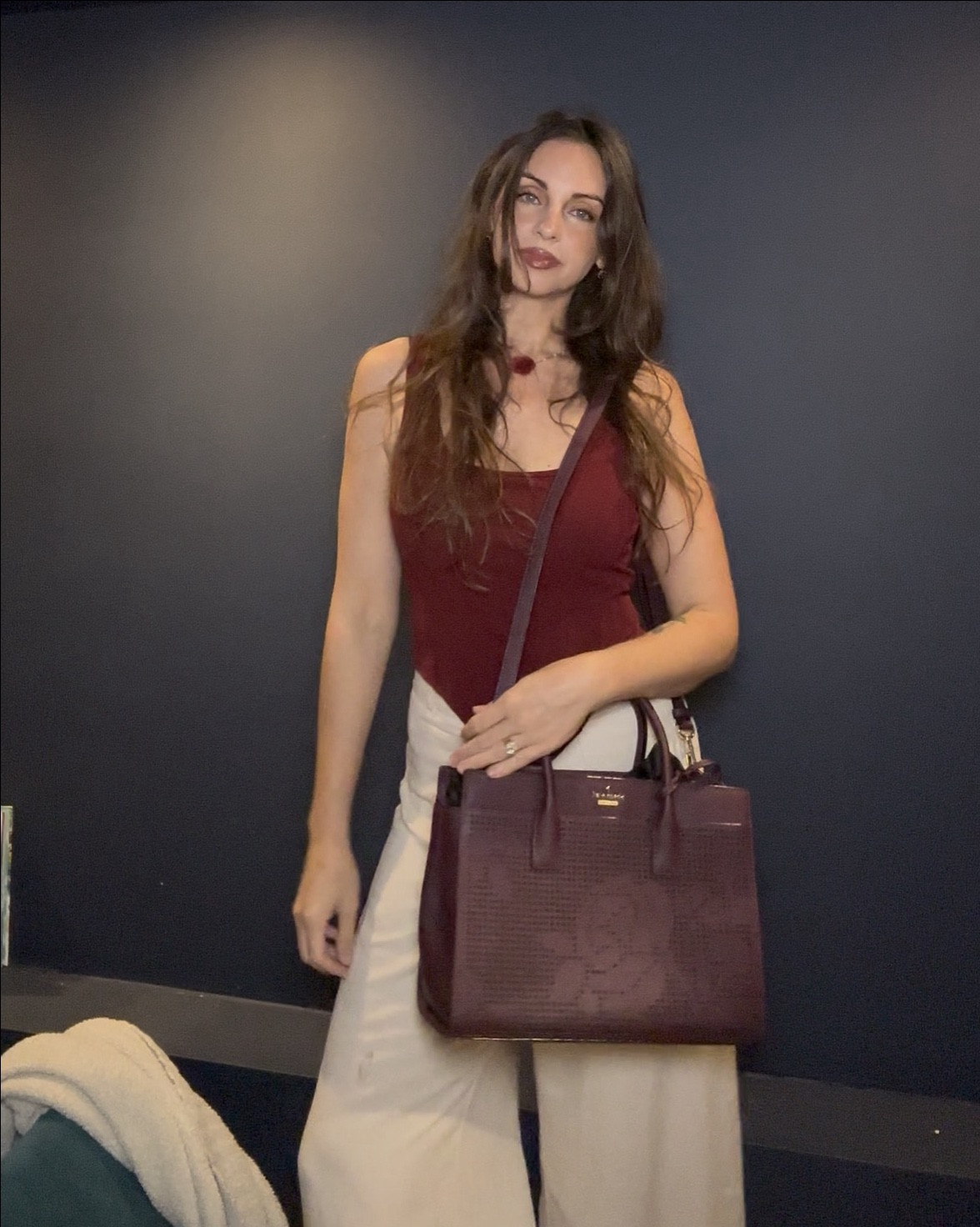 Casual valentines look. Burgundy top with khaki pants. Use a bag to dress up the look a bit more or tone it down with a tote. This top is from the site Micas which doesn’t tag here. 

#valentinesday #valentinesdayoutfit #outfitinspo 

#LTKootd #LTKValentine #LTKOver40