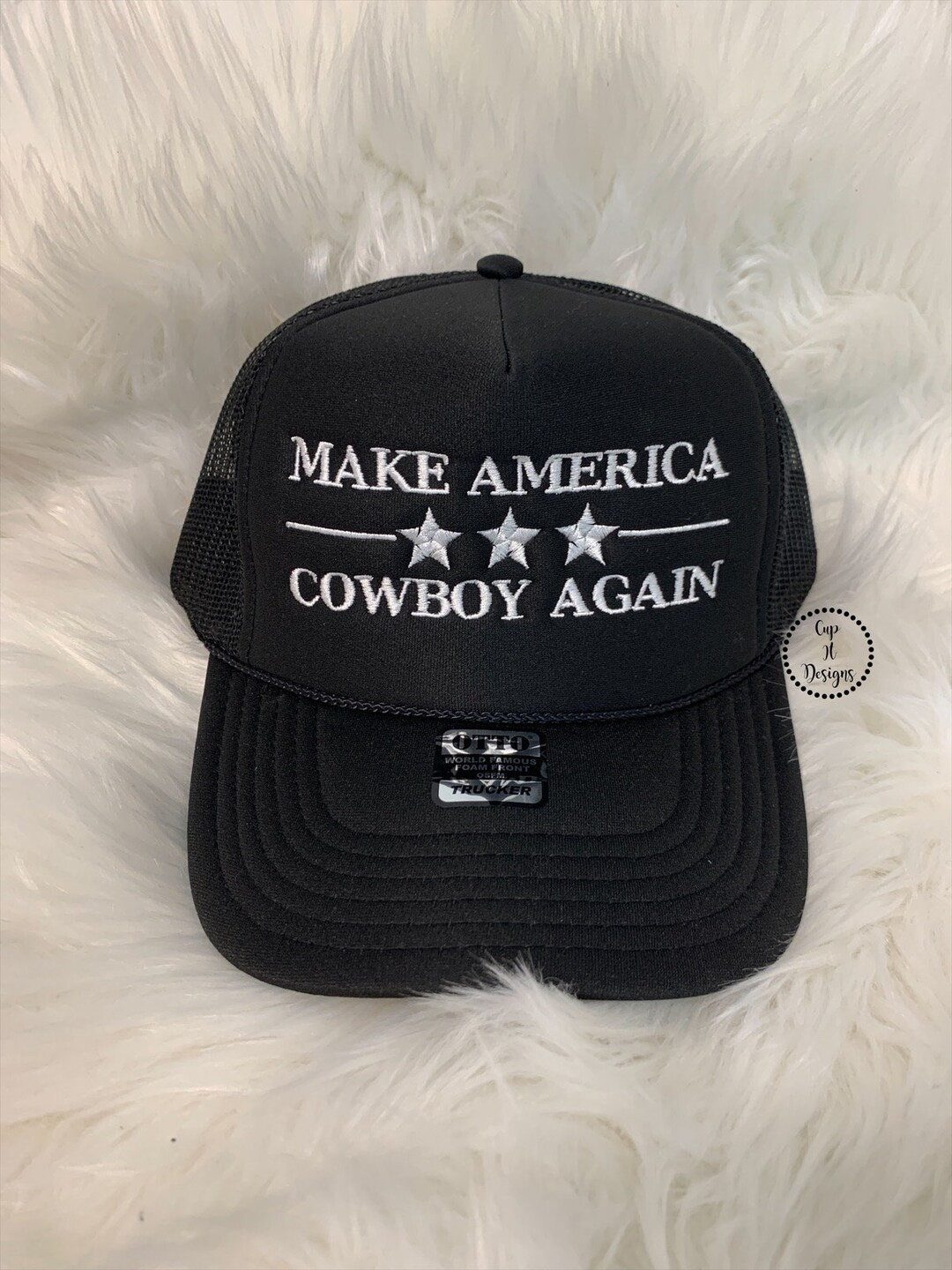 Embroidery Make America Cowboy Again Hat | Trucker Hat | Etsy (US)