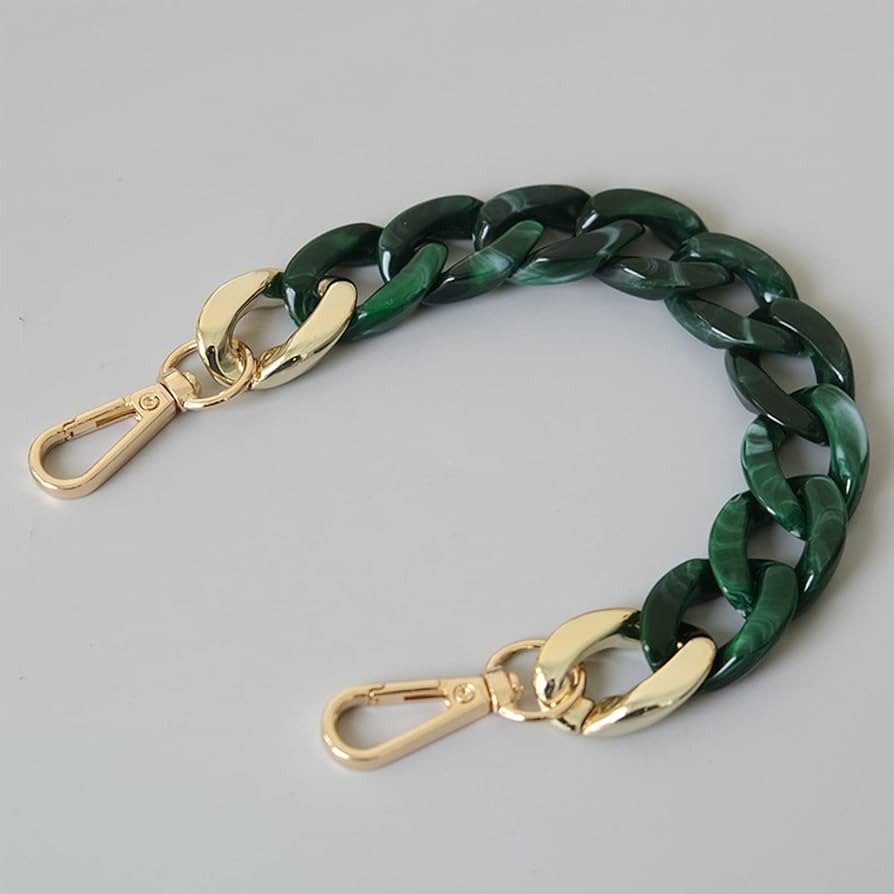 HEYIXI Bag Handle Chain Acrylic Resin Handbag Strap Shoulder Purse Replacement 28cm, Beige,green,... | Amazon (US)