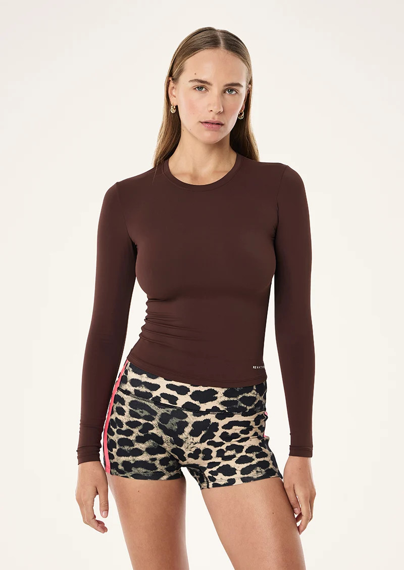 FOUNDATION LONG SLEEVE TOP IN MAHOGANY | P.E Nation AU