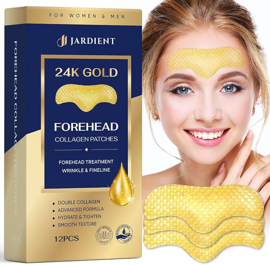 Collagen Forehead Wrinkle Patches: Facial patches with 12 Packs, Forehead Patches for Wrinkles An... | Amazon (US)