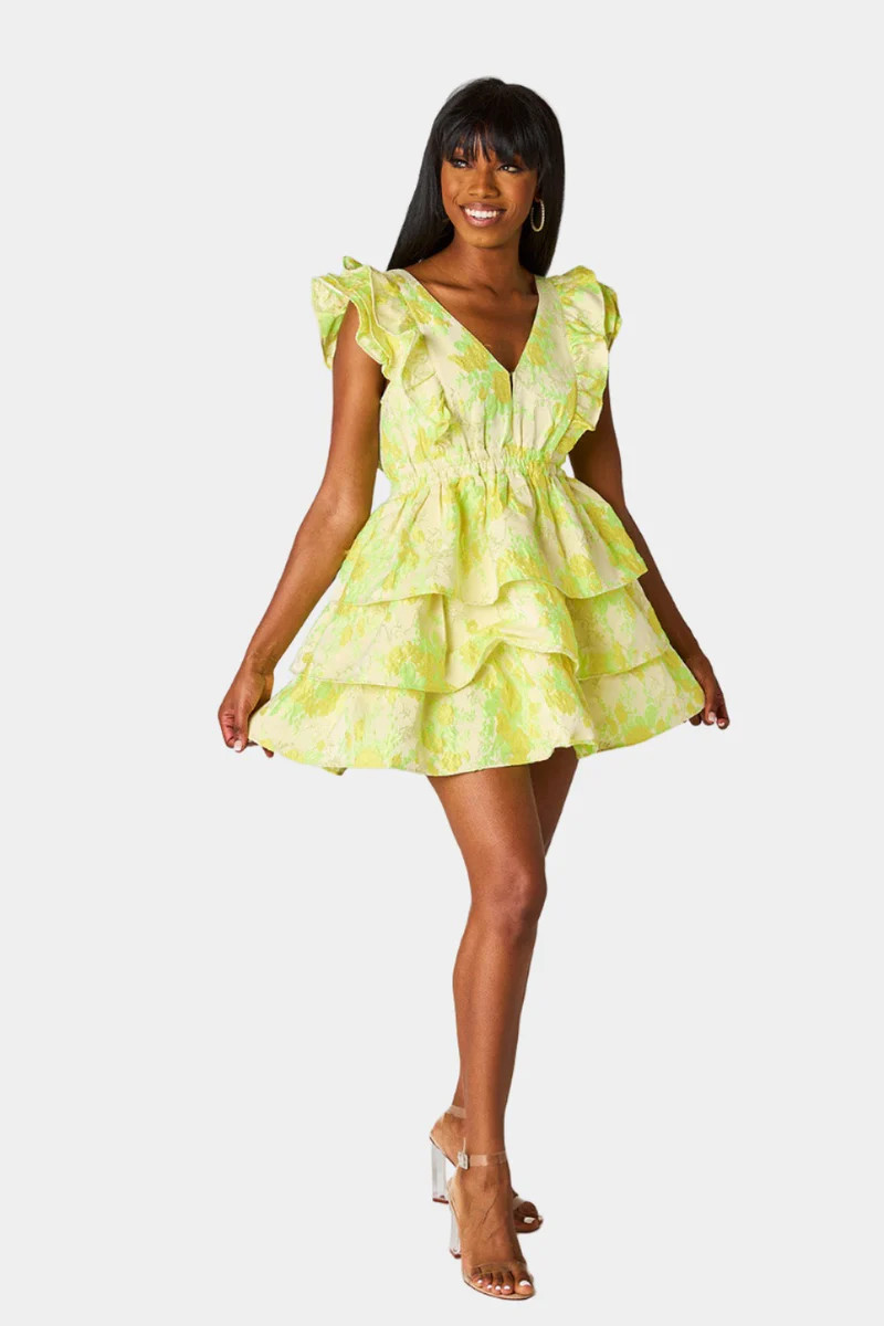 Hudson Elastic Waist Mini Dress - Lemon Crush | BuddyLove