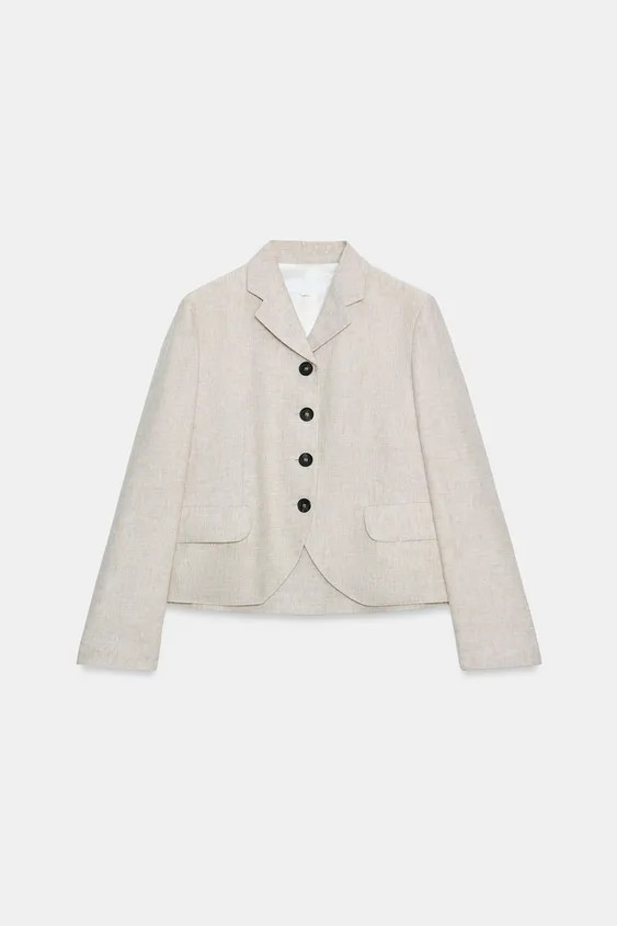 STRAIGHT DARTED LINEN BLEND BLAZER | Zara US