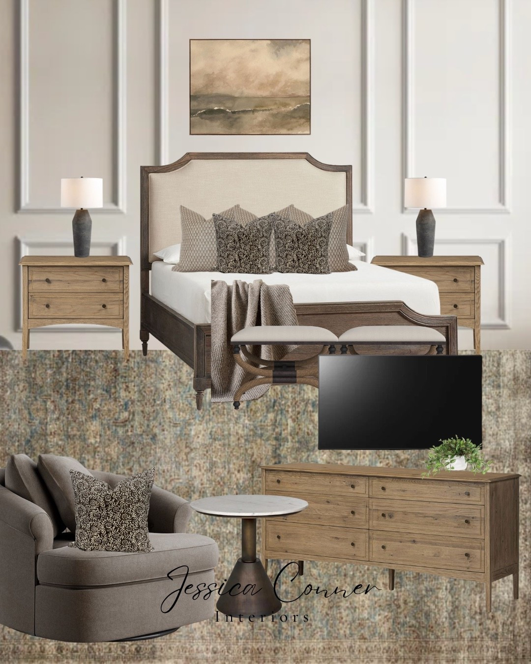 Love getting to come back and create another space for a repeat client. This bedroom leans warm and relaxed with pieces that feel collected and livable. Layered neutrals, soft but interesting patterns and seating area of my dreams!! Always so grateful when clients trust me with their home again. 



#LTKHome