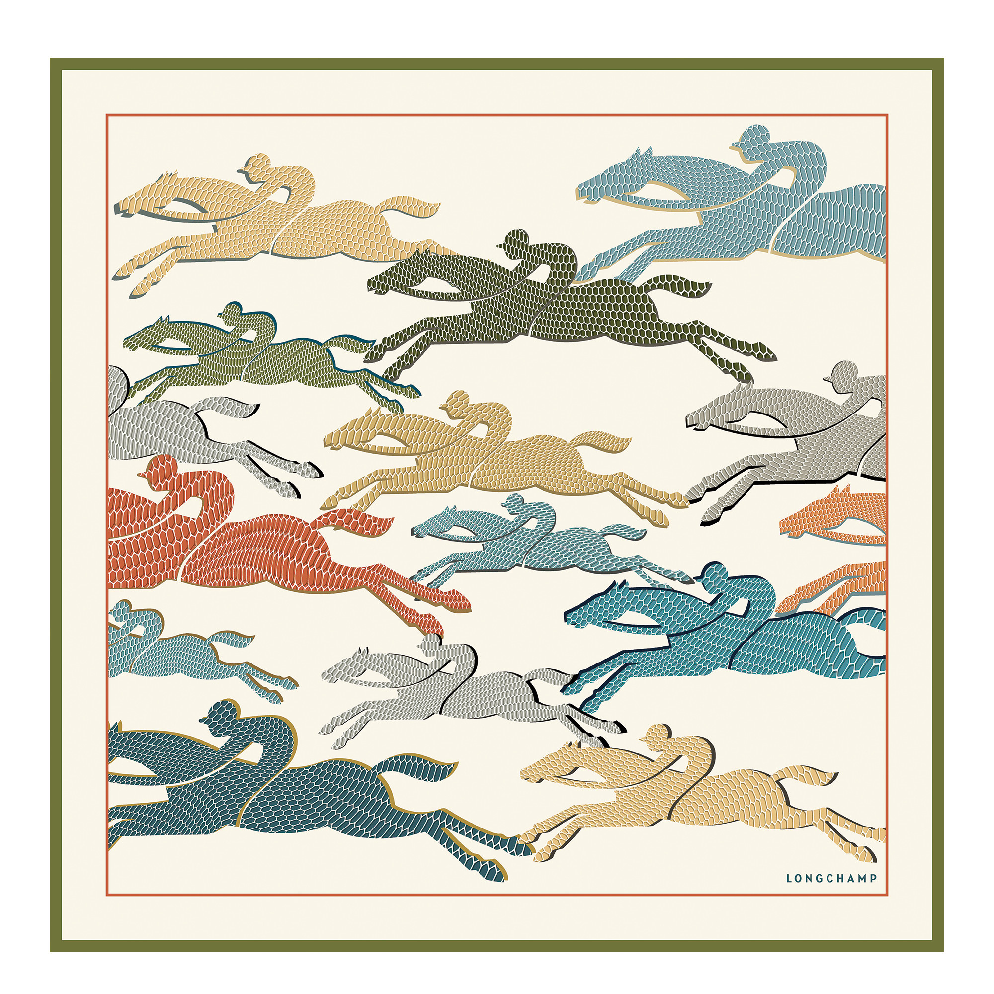 Longchamp Run Silk scarf 70 Ecru - Silk | Longchamp GB | Longchamp