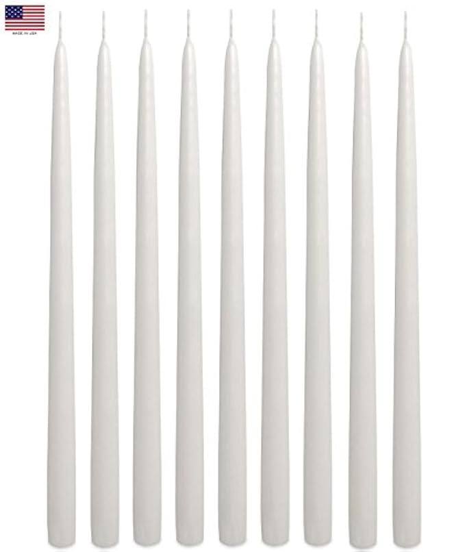 White Taper Candles 15 Inch Extra Tall Unscented Premium Quality Dripless Smokeless Hand-dipped Made | Amazon (US)