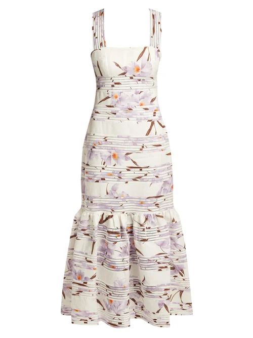 Zimmermann - Floral-patterned Linen Maxi Dress - Womens - Ivory Multi | Matches (US)
