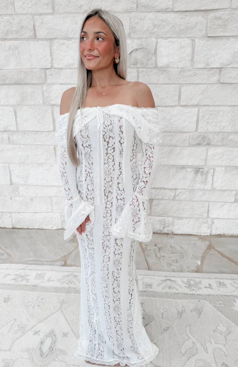 New Last Name Off The Shoulder Lace Mermaid Gown | CK Squared Boutique