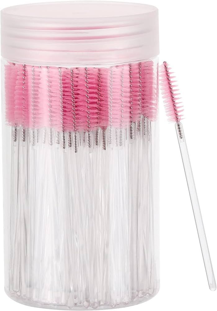 100 Pcs Disposable Mascara Wands, Crystal Eyebrow Spoolies Brush for Eyelash Extensions, Makeup A... | Amazon (US)