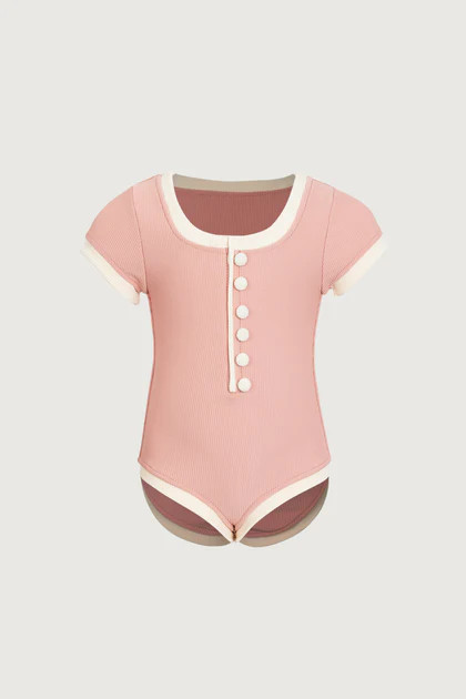 gracie one piece (ribbed blush/cream) | SAME